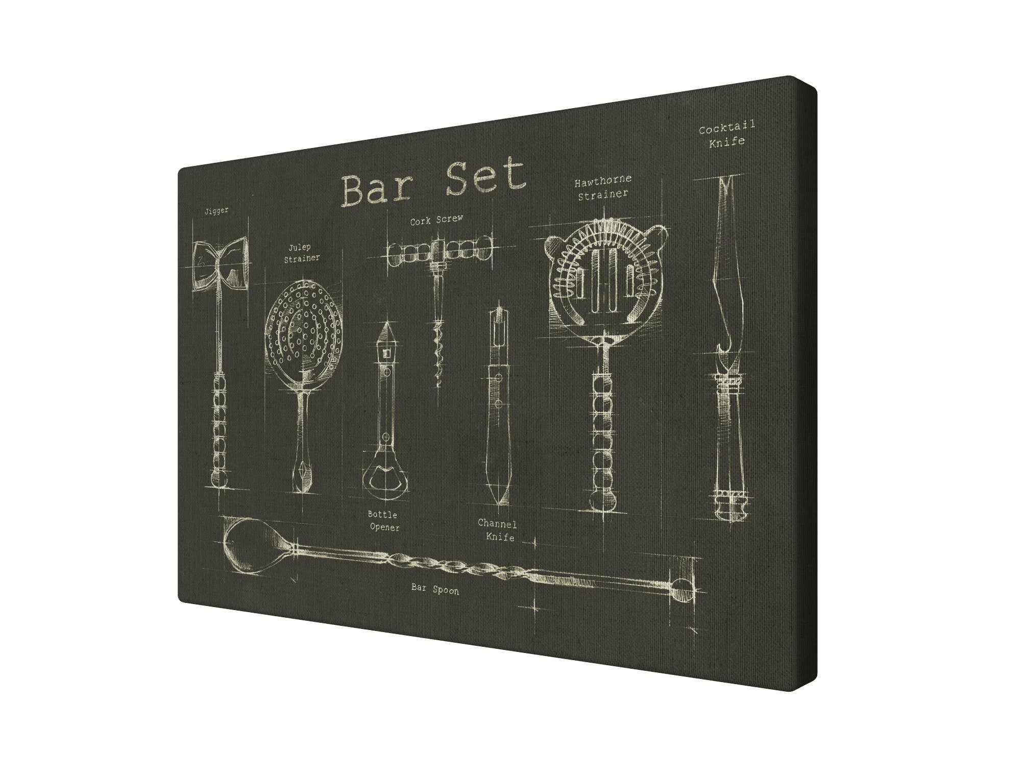 SPLASHWORKS - Vente Affiche d'art - Barware Décoration murale « Bar Set »3