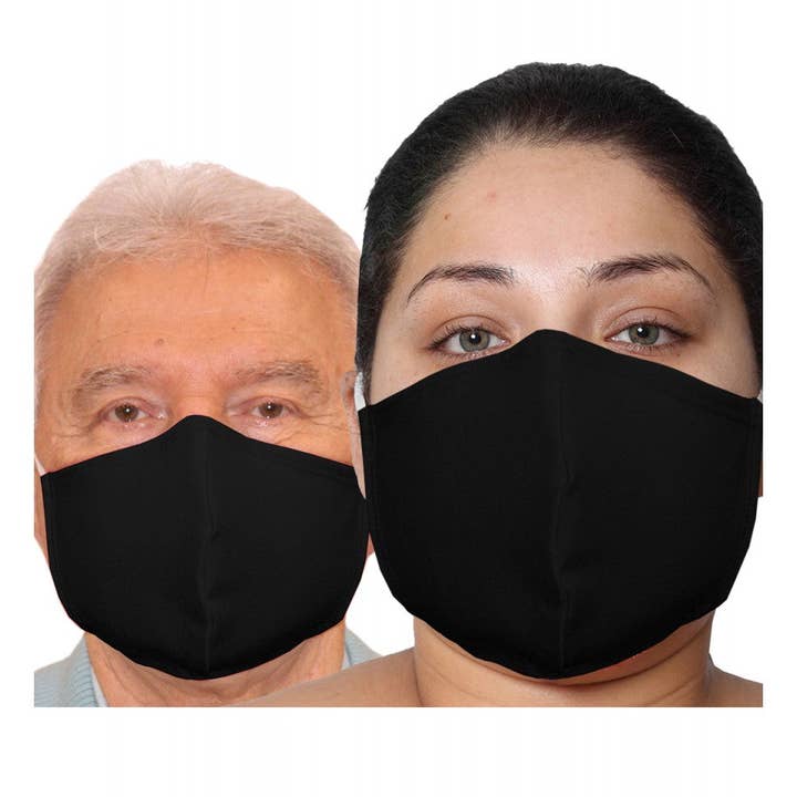 Reusable Fully Lined Cotton Black Face Mask - 168M2181 for wholesale by InstantFigure
