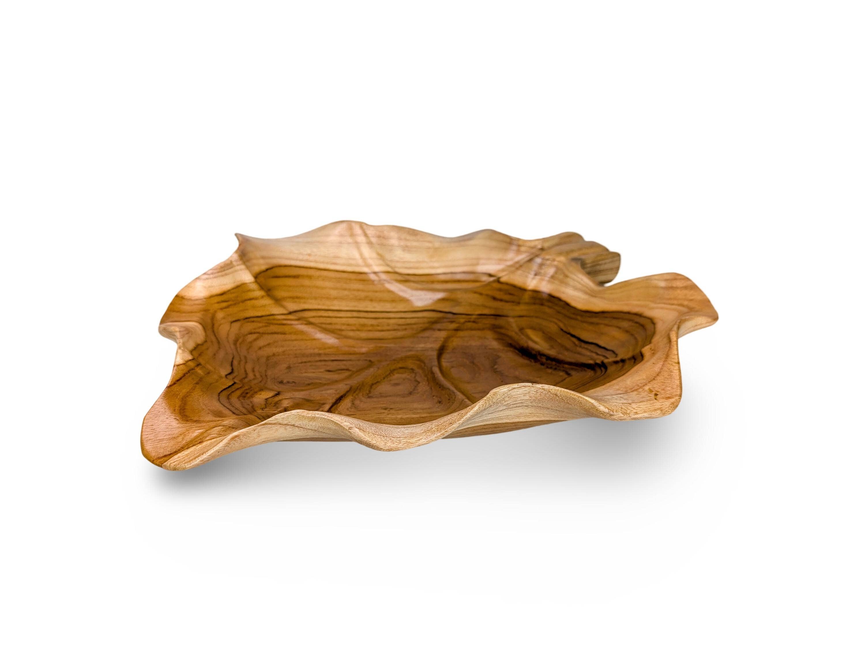 baligood - Wholesale Serve Bowl - WOOD CENTERPIECE BOWL, Wood Table Bowl, Wood Centerpiece, Teak Fruit Plate, Teak0