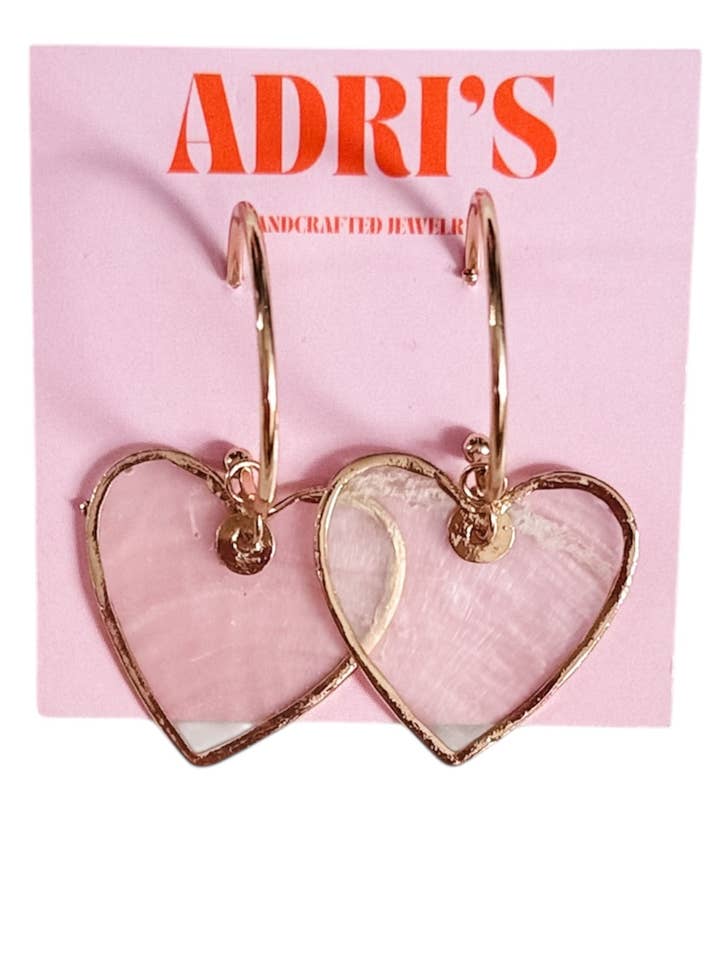 Faux vitrail boucles d'oreilles cœur pour la vente par Adri’s