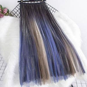 PEACH ACCESSORIES – wholesale Skirt – Women’s – Rainbow Gradient Pleated Skirt SK199