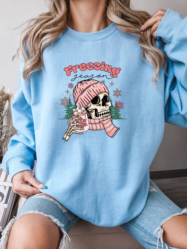 Freezing Season Crewneck - Christmas, Winter for wholesale by Laila M and Co