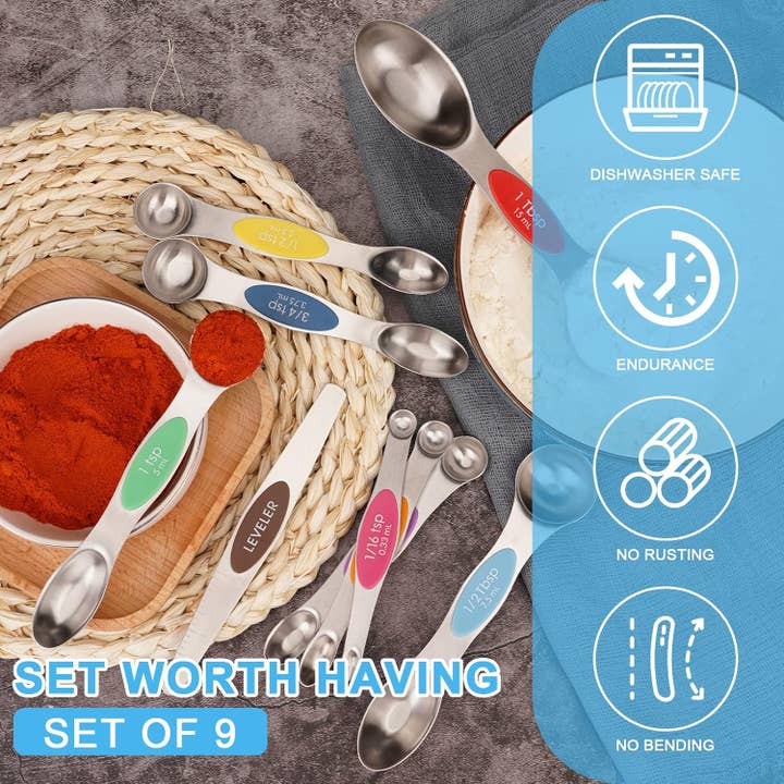 Otterware - Wholesale Measuring spoon - 9-Piece Magnetic Stainless Steel Measuring Spoon Set4