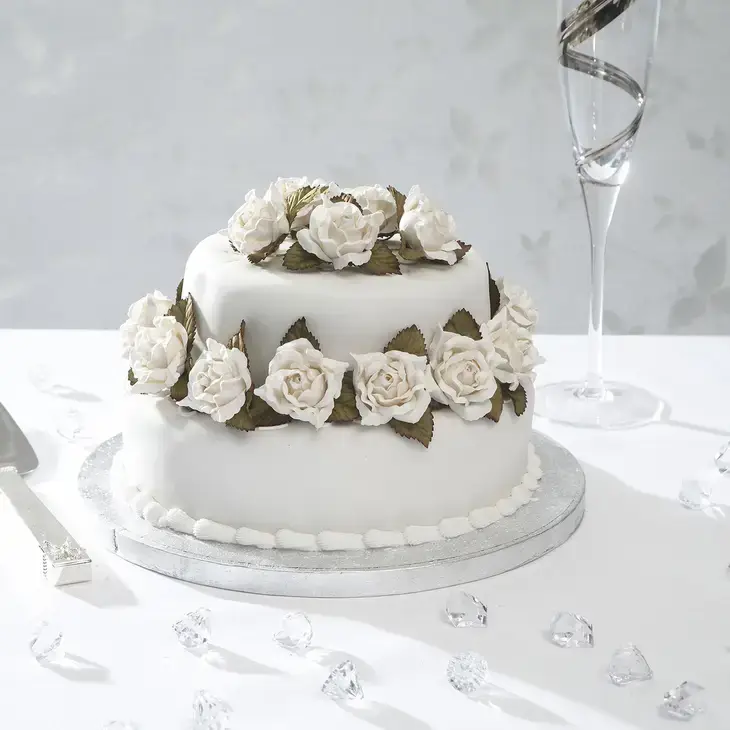 Weddingstar Inc. – Großhandel Künstliche Blumen – Große offene Blumendekoration - Weiße Rose - Packung mit 120