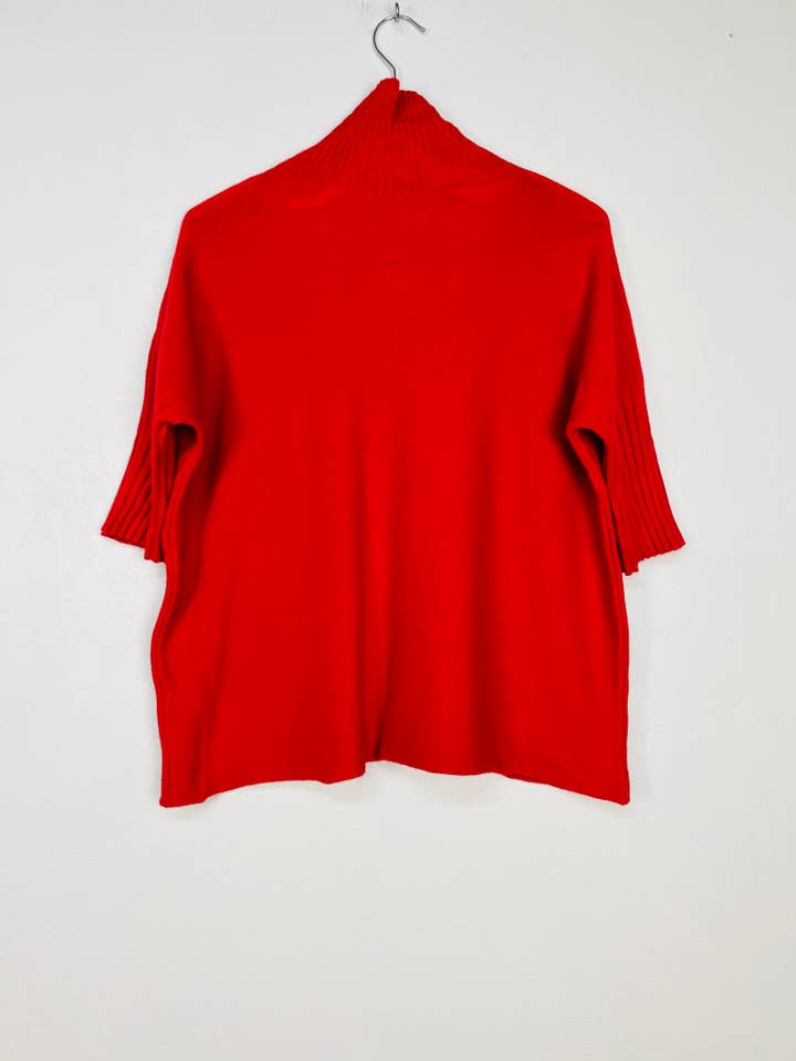 Lucky Nana - Wholesale Knit Sweater - Women's - SO 8103 Ribbed turtleneck sweater, 3/4 sleeve