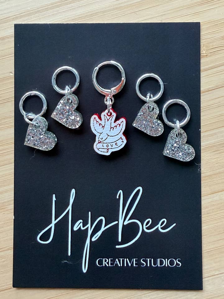 ON THE WINGS OF LOVE Stitch Marker Set for wholesale by HapBee Creative Studios