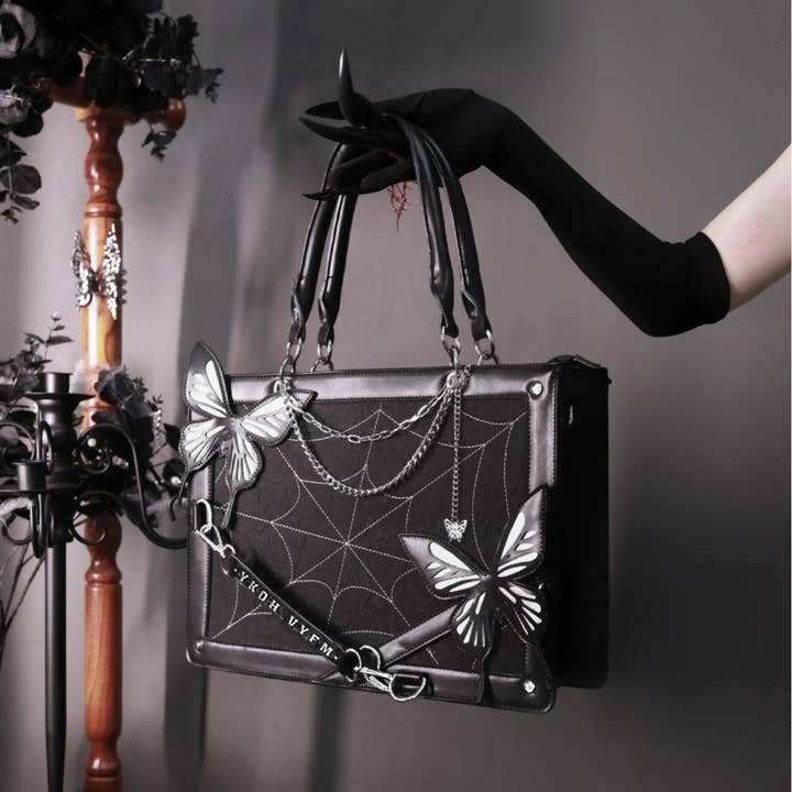 SALINA TRADING INC - Wholesale Top Handle Bag - Women's - Women Fashion Creative Gothic Maze Butterfly Handbag15