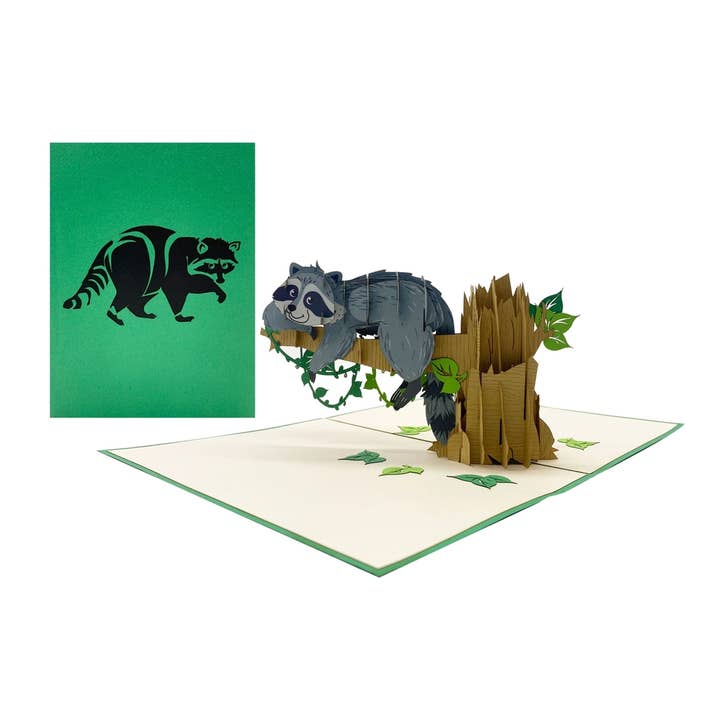 Wonder Paper Art – Großhandel Geburtstagskarten – Waschbär Pop-up-Karte