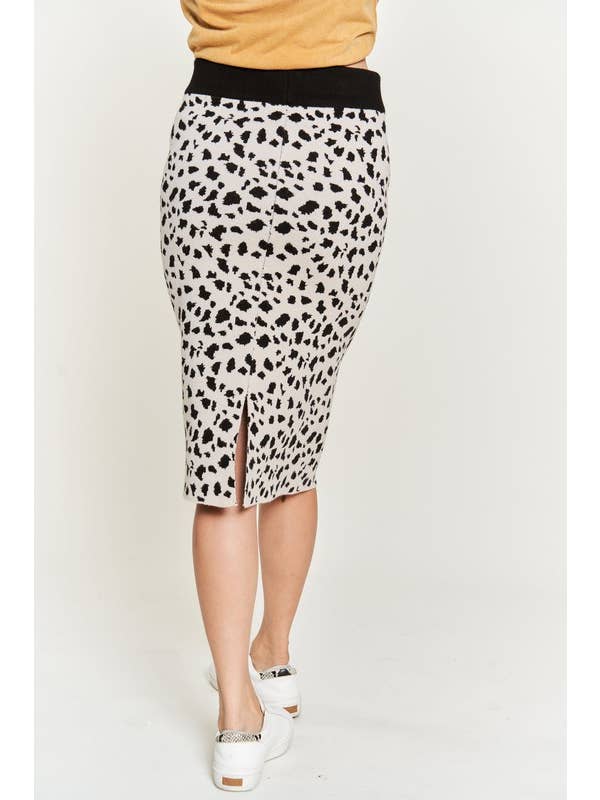 JADE BY JANE - Wholesale Skirt - Women's - ANIMAL PRINT SWEATER SKIRTS
