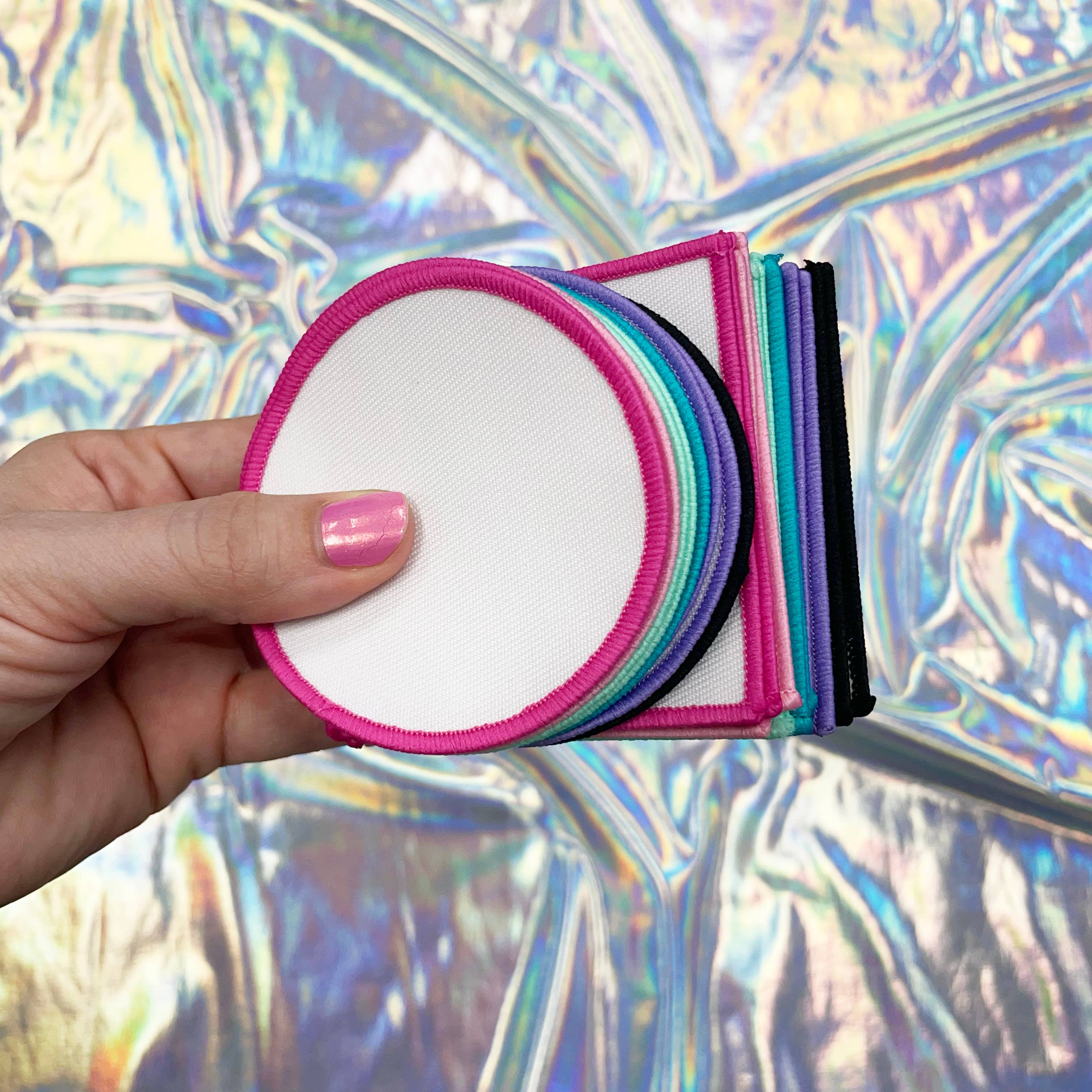 The Crafty Engineer - Vendita all'ingrosso Toppe - Toppe per sublimazione vuote con bordo colorato3