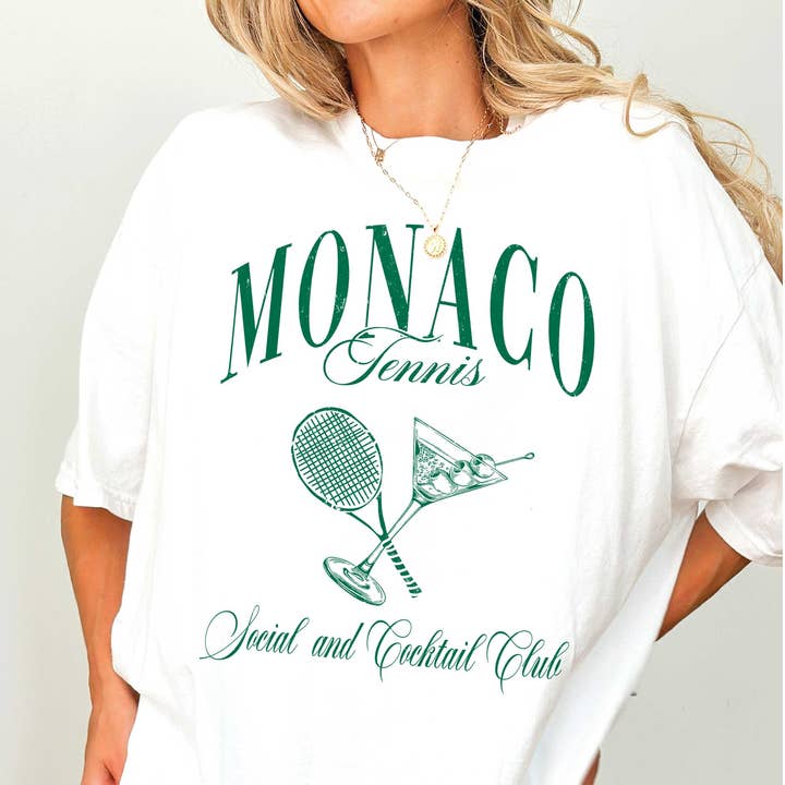 MONACO TENNIS Oversized Graphic Tee for wholesale by A. BLUSH CO