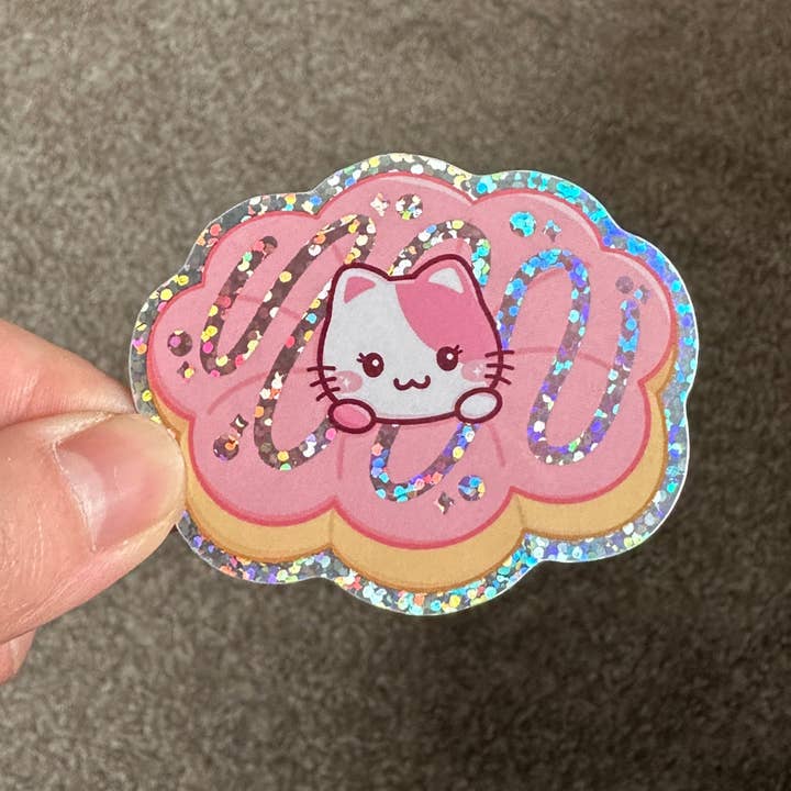 Cute Stickers Only - Wholesale Sticker - Strawberry Mochi Donuts Glitter Die Cut Stickers2