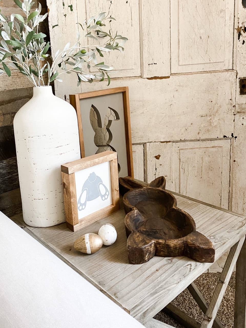 Rustic Farm - Wholesale Decorative Plate/Dish/Bowl - Large Bunny Dough Bowl, Handmade Farmhouse Décor #B - Pared27