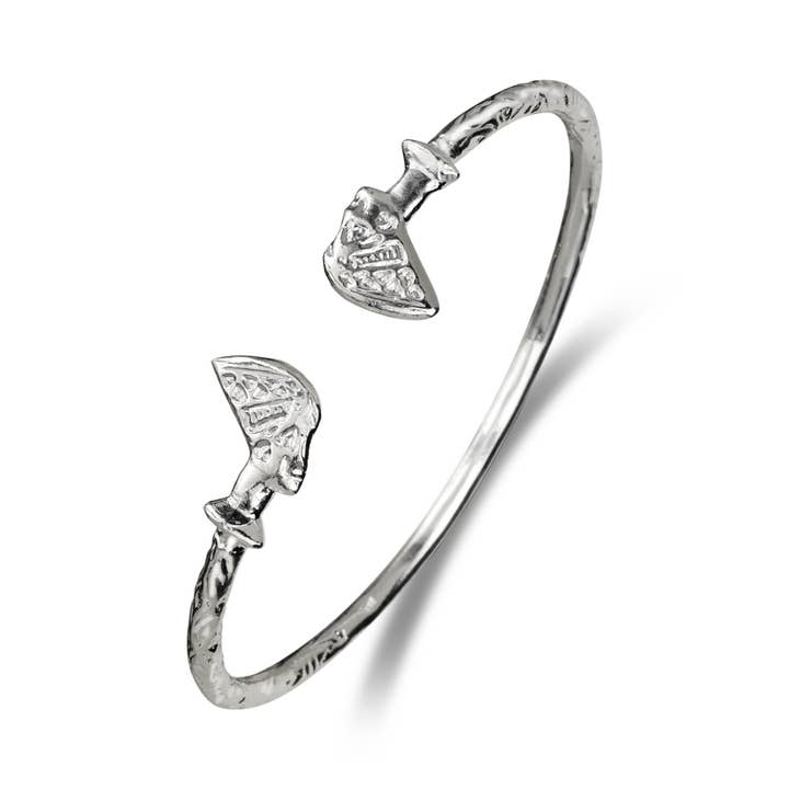 Solid .925 Sterling Silver Tjock Queen Nefertiti Västindisk Armring, 1 stycke för wholesale av Better Jewelry