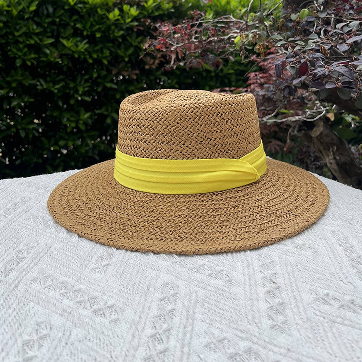 ACCITY - Wholesale Straw Hat - Women's - BEACH VACATION SUN FEDORA STRAW HATS FOR WOMEN_CWAH11514