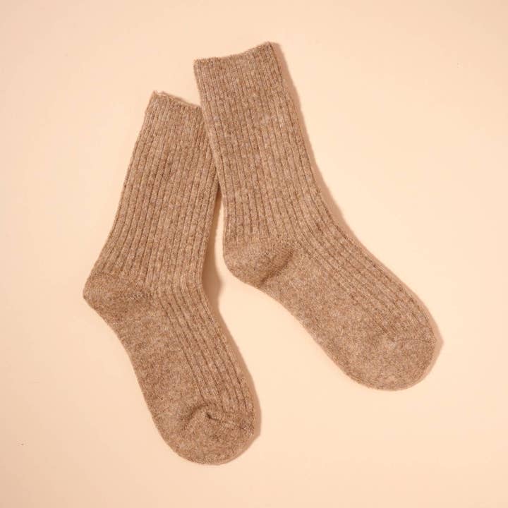 Frem - Wholesale Socks - Women's - Ribbed Knit Crew Socks – 4 Neutrals for Christmas Gift8