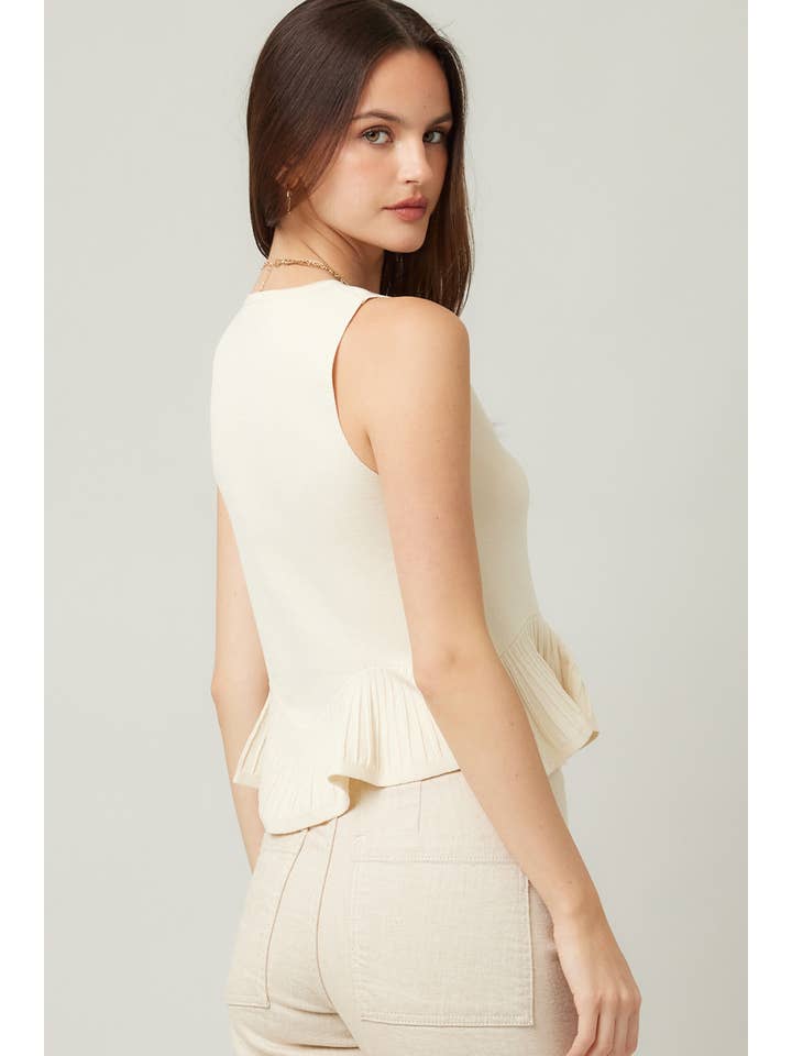 ILLA ILLA - Wholesale Cardigan - Women's - Everyday Comfort Knit Ruffle Hem Cardigan Sweater Tank29