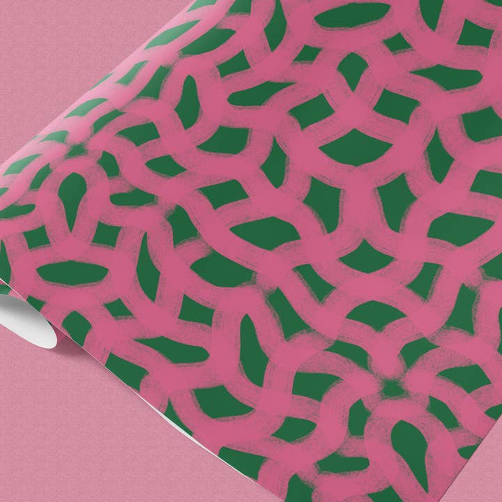 Pink Grid Gift Wrap for wholesale by DorcasCreates
