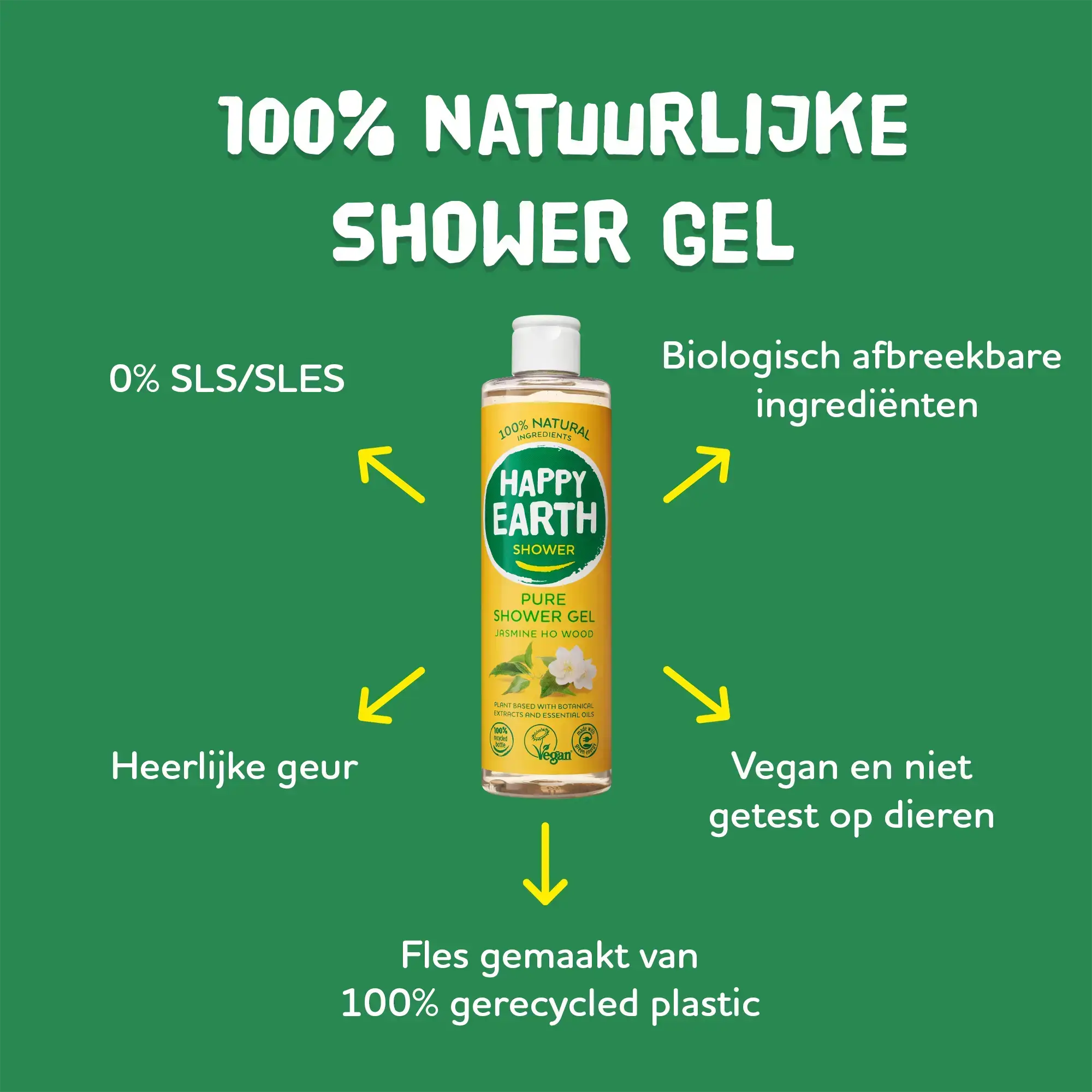 Happy Earth - Wholesale Body Wash/Shower Gel - Natuurlijke Douchegel Jasmine Ho Wood 75ml1