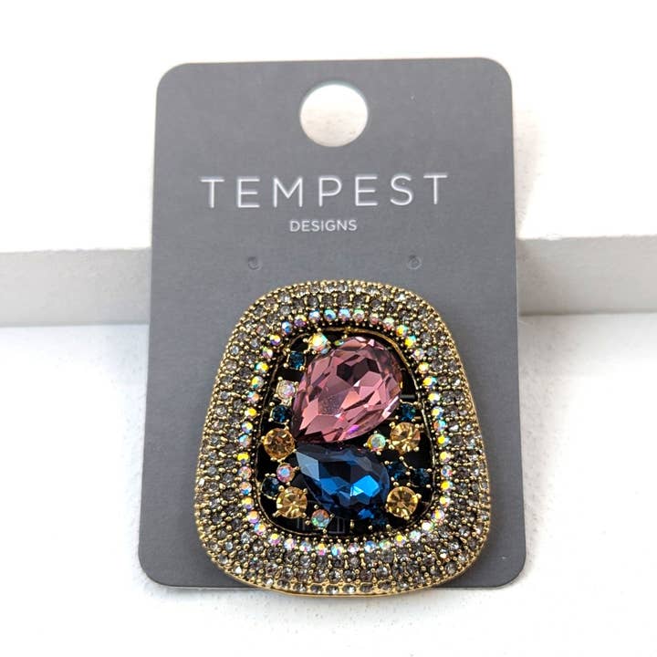 Multi crystal vintage brooch for wholesale by Tempest Designs