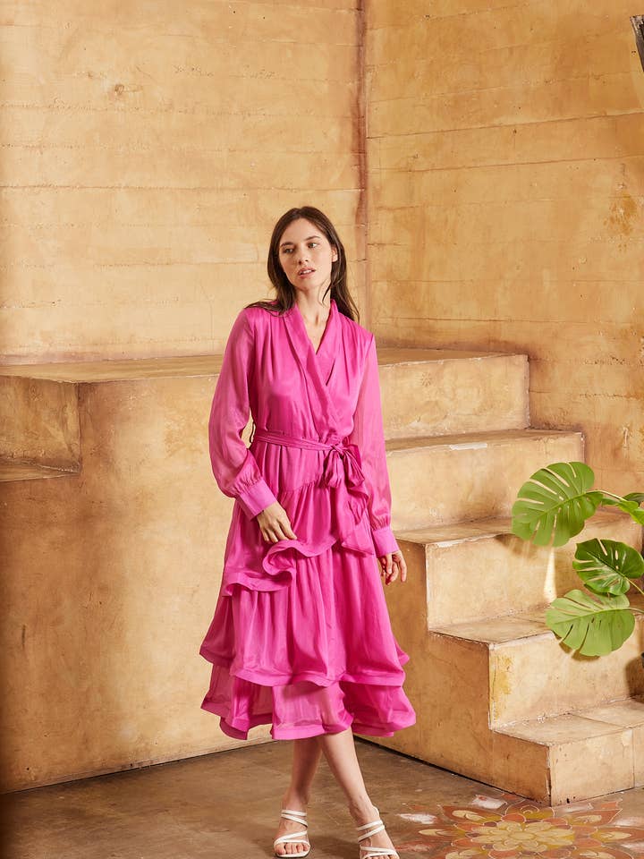 MD3304 Pink Women's Dress for wholesale by Reveuse