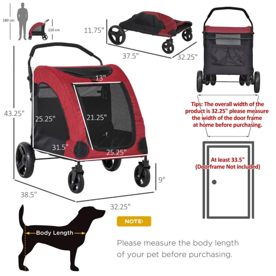 Furr-Baby Gifts - Wholesale Pet Carrier - Cat/Dog - Foldable Pet Stroller with Storage Pocket17