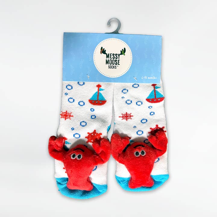 Commonwealth Souvenirs - Wholesale Socks - Kids & Baby - Nautical Lobster Plush Socks for Baby or Toddler1