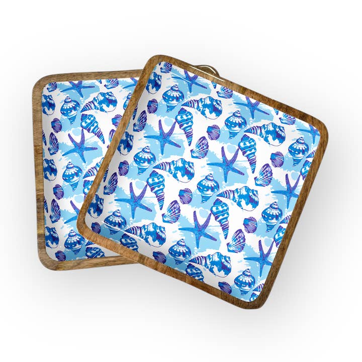 Starfish Square Trays (10" in Pack of 2) 6-41-B PREORDER for wholesale by My Casita