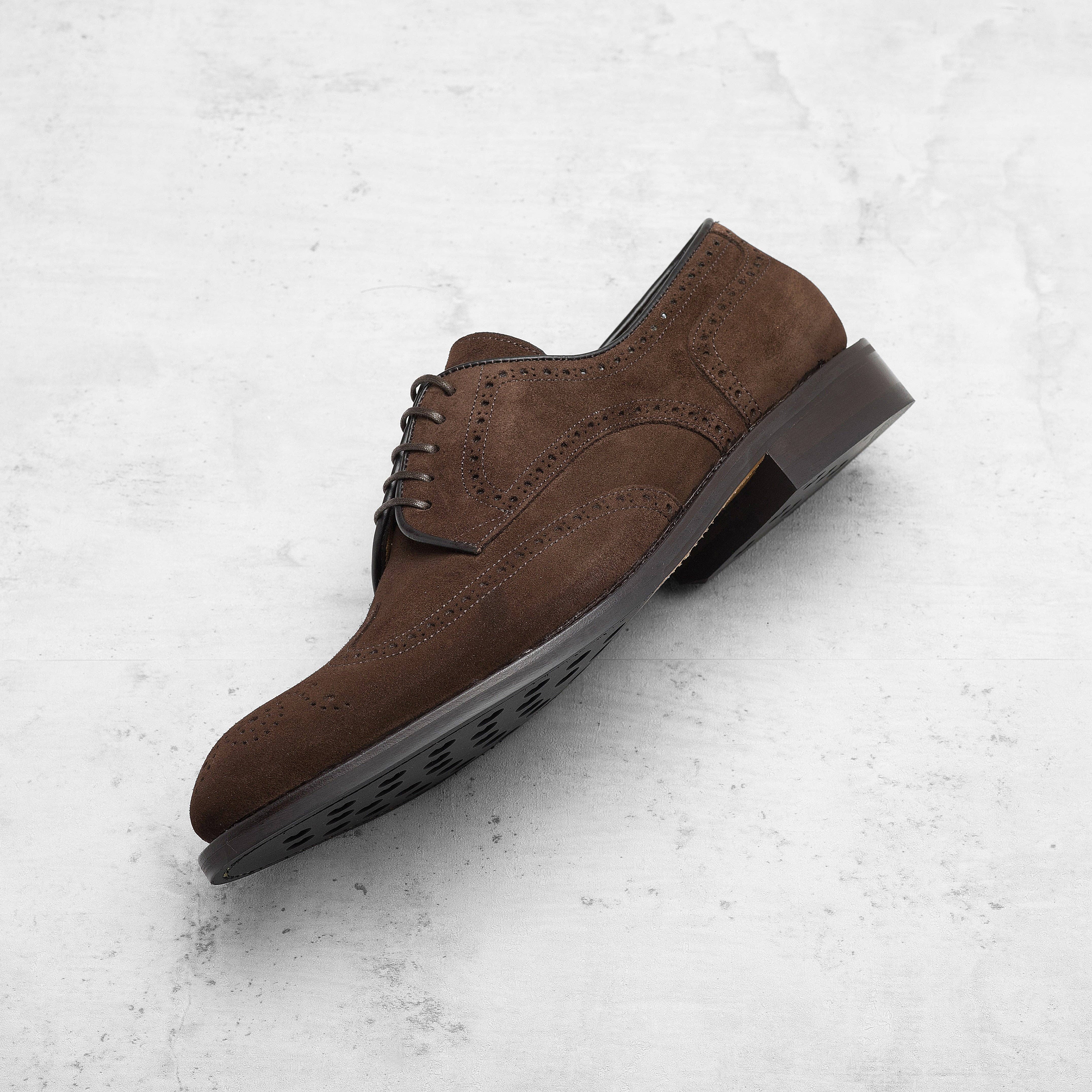 Peter & Porter - Wholesale Brogue Shoes - Men's - Dover Brown Suede2