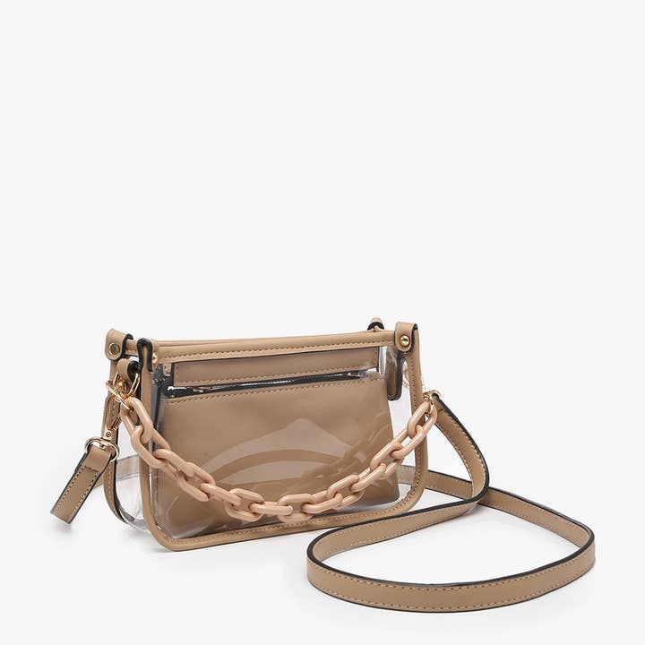 Jen & Co. - Wholesale Crossbody Bag - Women's - M2226CR Jessica Clear Crossbody w/ Chain
