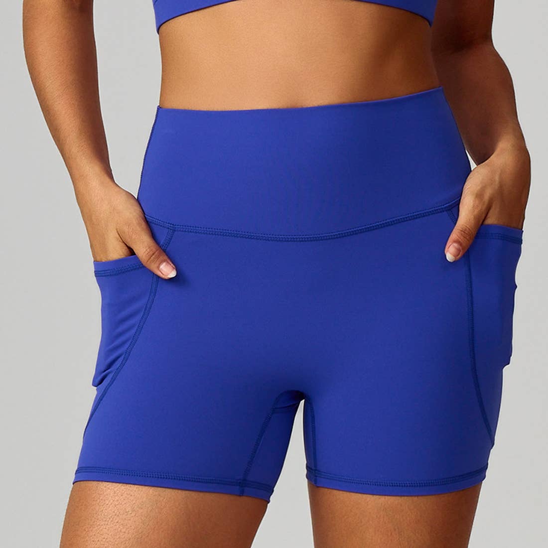 Sodalemon - Wholesale Athletic Shorts - Women's - Women High-Waist Quick-Dry Pocket Yoga Shorts9