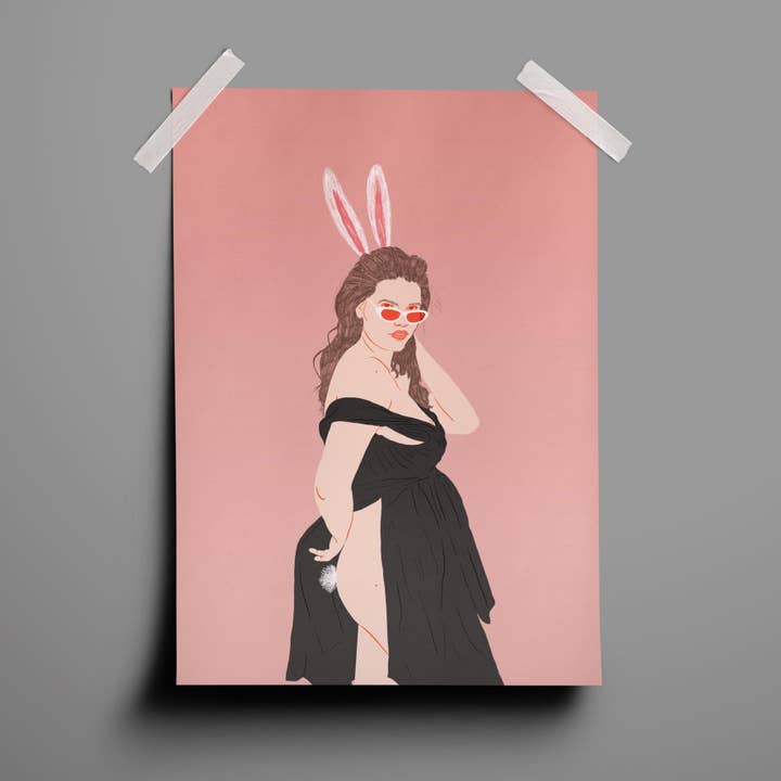 Bunny Girl Illustration Print pour la vente par whatmabeldid