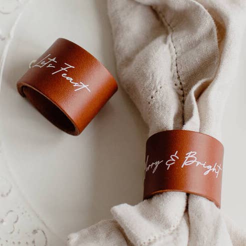 Custom Leather Napkin Ring for wholesale by Holdall & Co Ltd