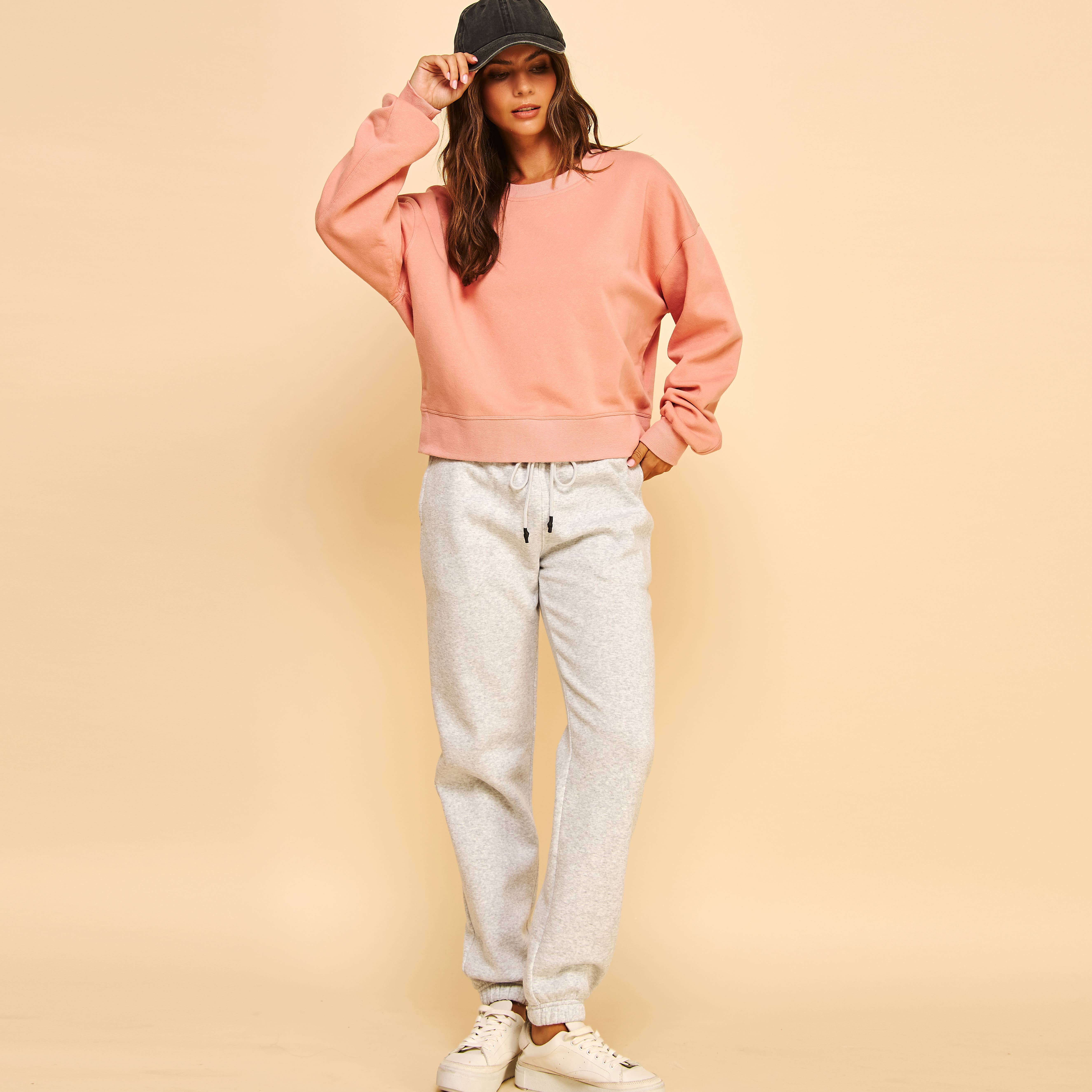 FREEZIA - Vente Sweat-shirt – femme - SWEAT-SHIRT COURT À COL ROND EN MOLLETON ULTRA DOUX-FZ00073