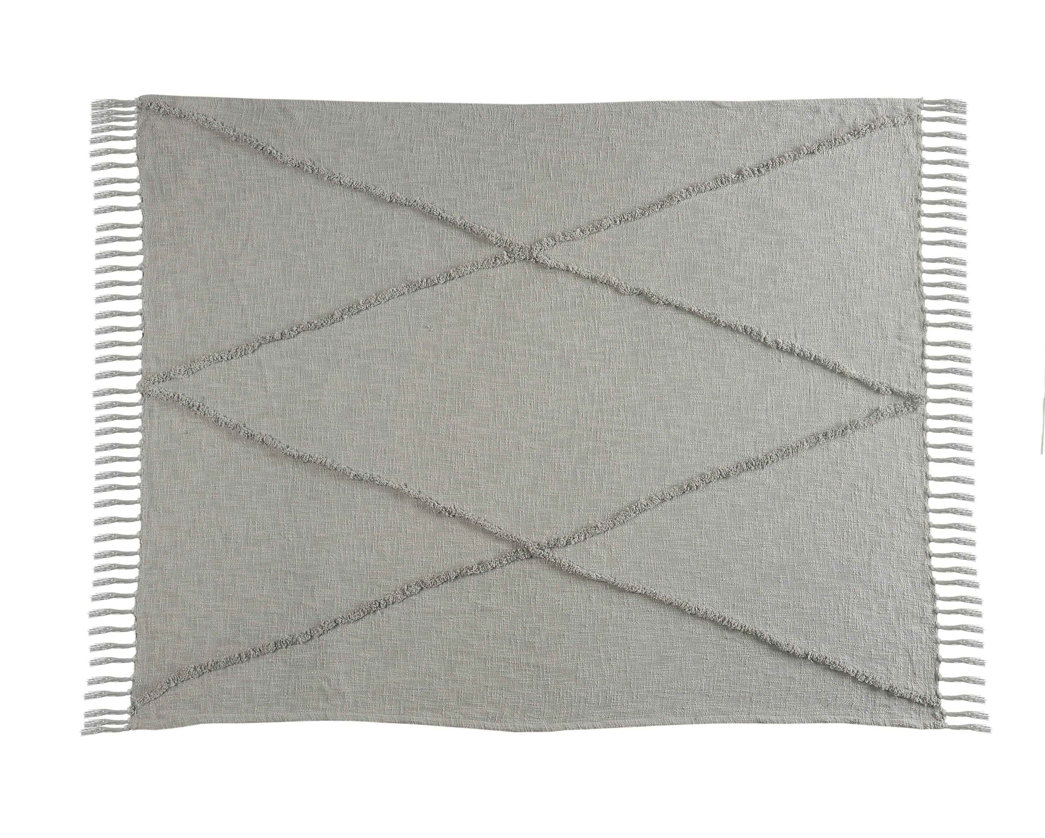 LR Home - Wholesale Throw Blanket - Bohemian Basics Decorative Diamond Tufted Cotton Throw1