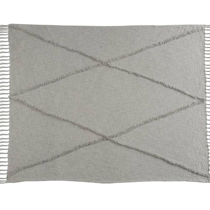 LR Home - Wholesale Throw Blanket - Bohemian Basics Decorative Diamond Tufted Cotton Throw1