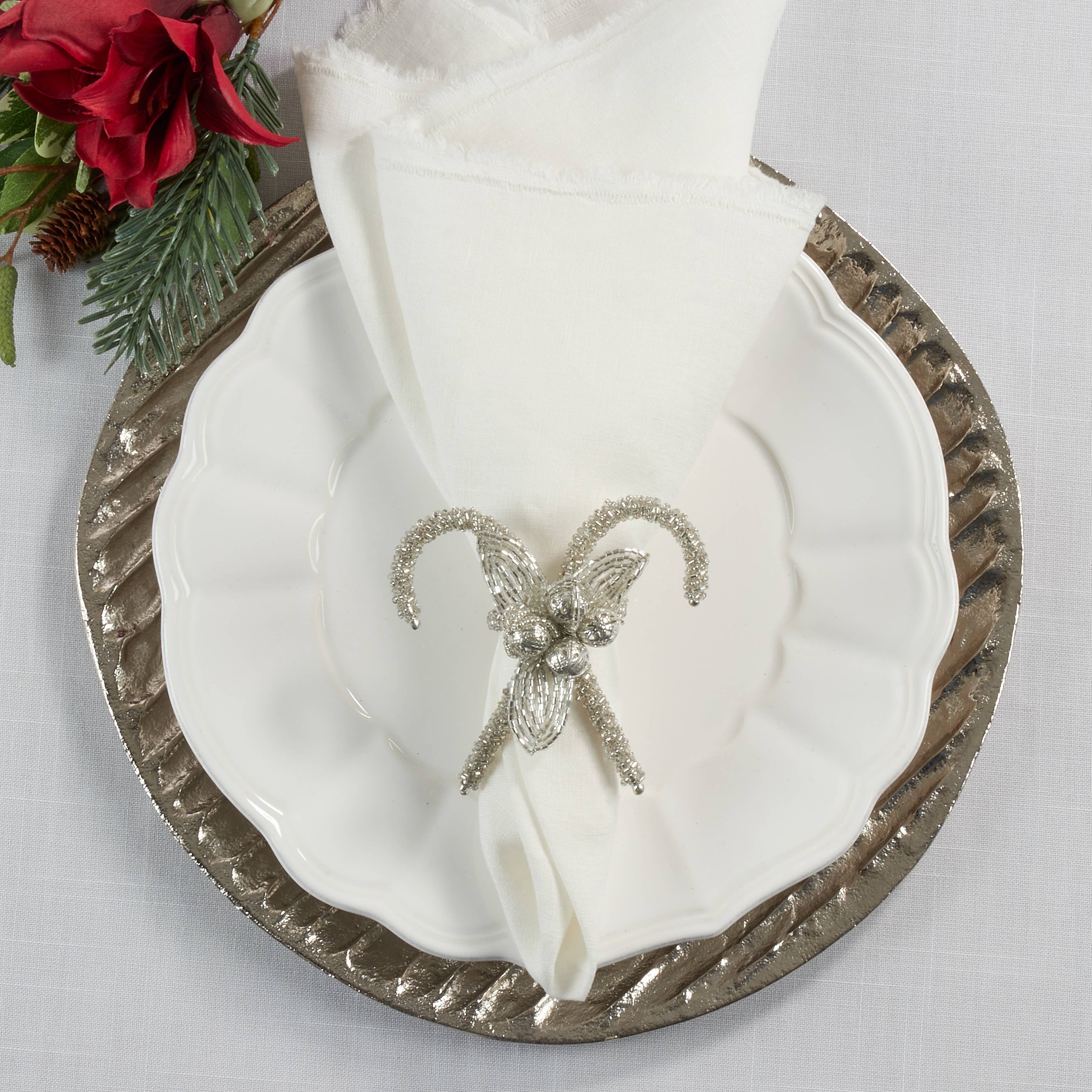 Saro Lifestyle - Wholesale Napkin Ring - Candy Cane Napkin Ring7