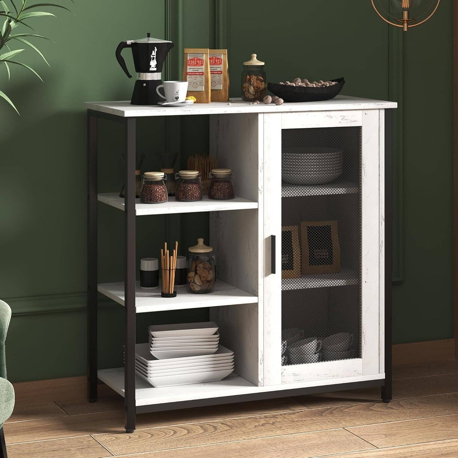 27.5 Inch Mini Coffee Bar Cabinet White With Storage for wholesale on Faire7