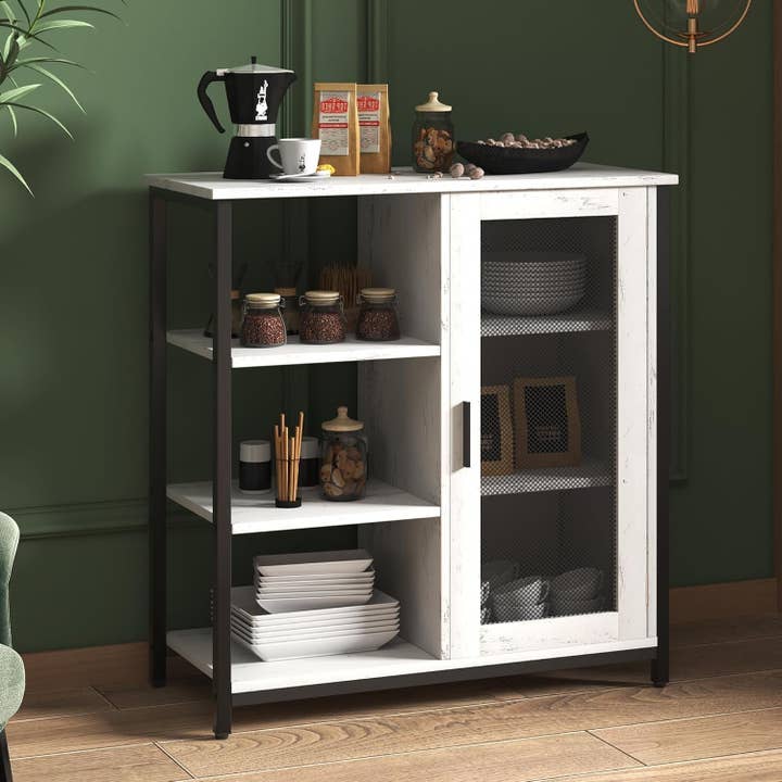 27.5 Inch Mini Coffee Bar Cabinet White With Storage for wholesale on Faire7