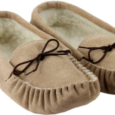 Natural Sheepskin Moccasins - Men's for wholesale by Romney Marsh Wools