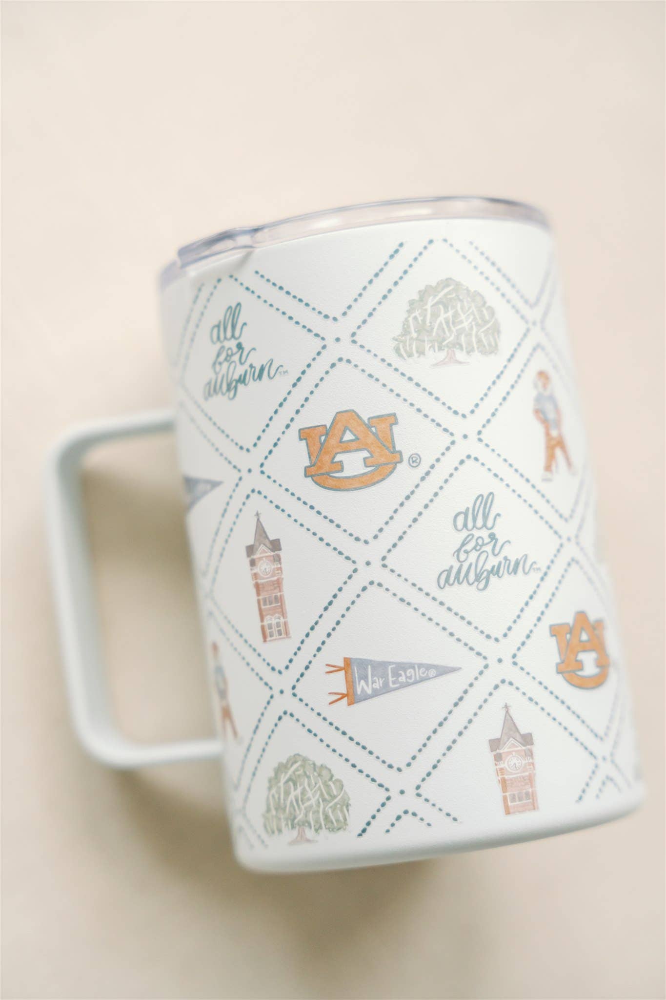 Gracefully Made Art - Wholesale Insulated Mug/Tumbler - Licensed 16 oz. Insulated Auburn University Mug1