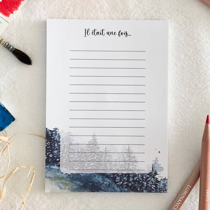 Notepad - Winter forest for wholesale by Loli Pumpkin Illustrations