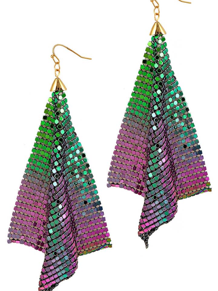 BRINCO GOTA EM MALHA METÁLICA TRIÂNGULO DOURADO 7040-2 por atacado de anbfashion