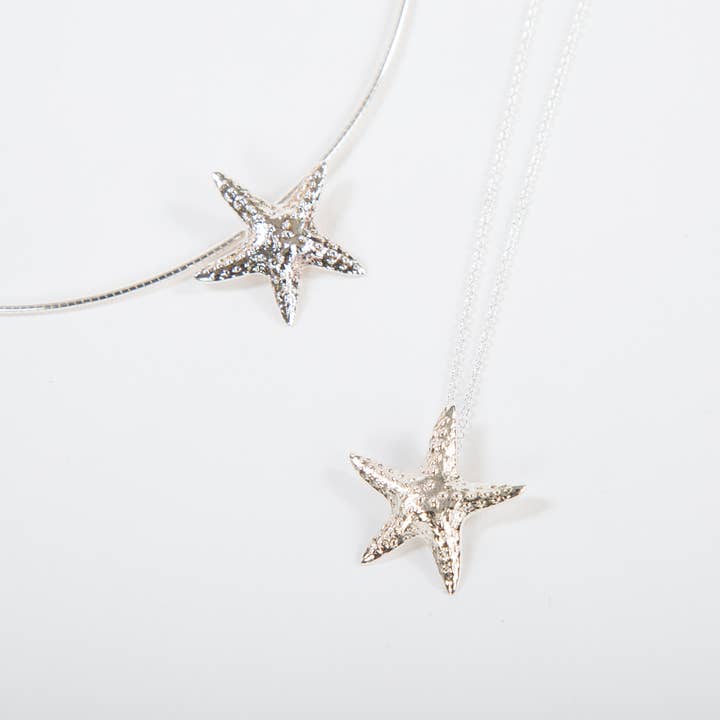 Marblehead Starfish Necklace - Sterling Silver for wholesale by Patsy Kane | Nautical