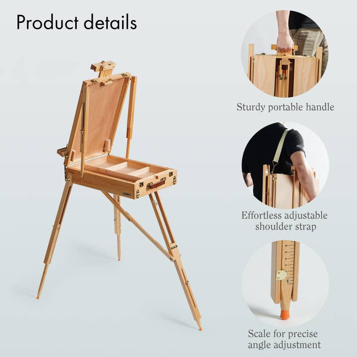 Artify - Wholesale Easel - ARTIFY Foldable Portable Beechwood Art Easel Field Easel4