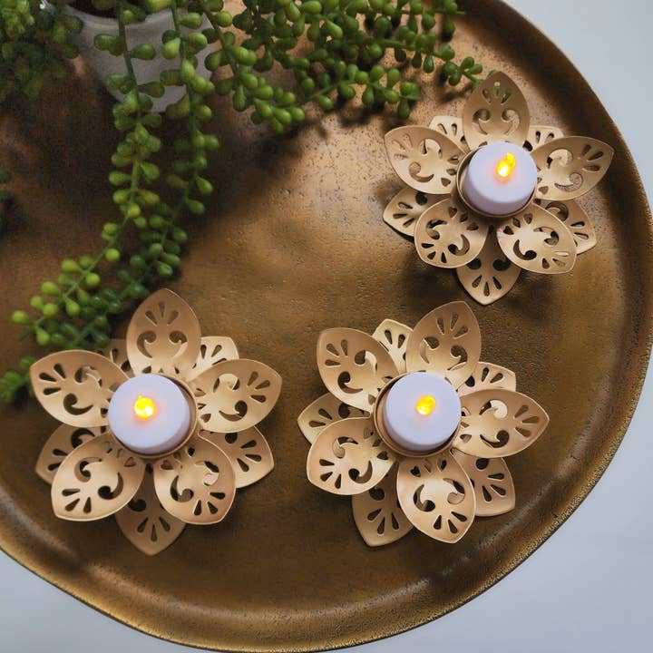 Modi Toys - Wholesale Candle Holder - Lotus Brass Diya for Diwali5