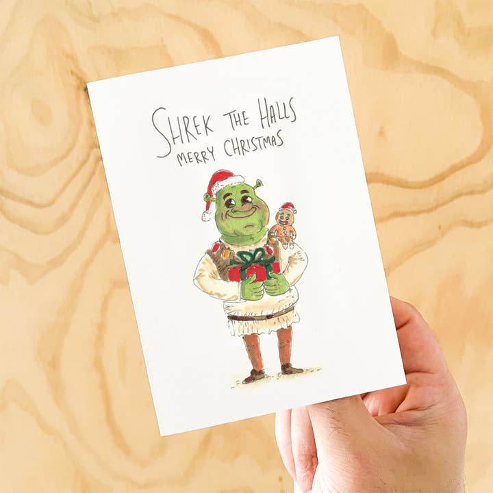 Well Drawn - Wholesale Christmas card - Shrek The Halls, Merry Christmas3