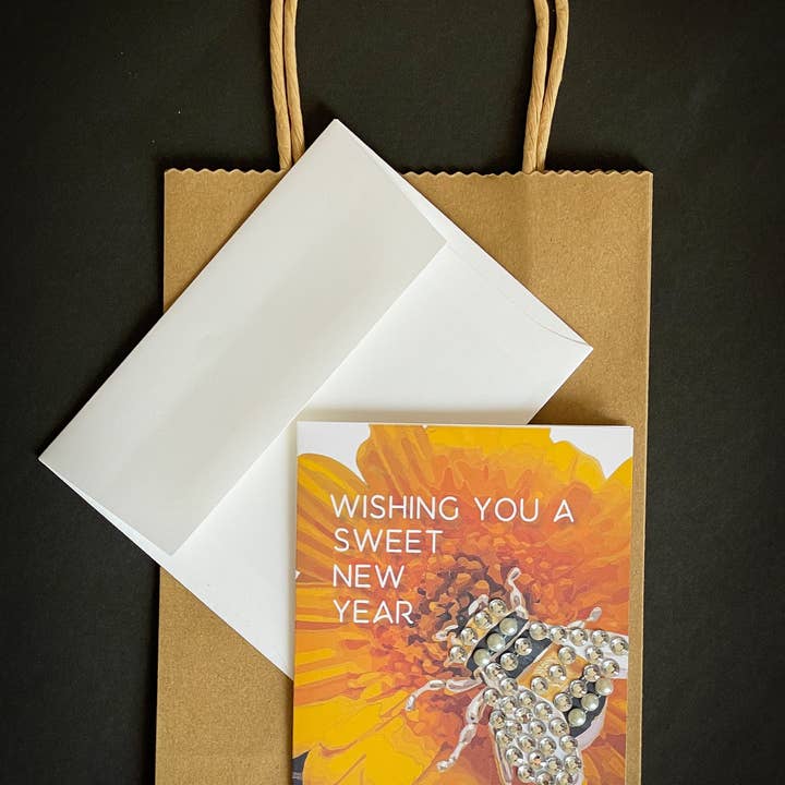 Russell Jeffery Design by Off By Heart Design - Wholesale New Year's Card - Wishing You a Sweet New Year! Rosh Hashanah Bee Card1