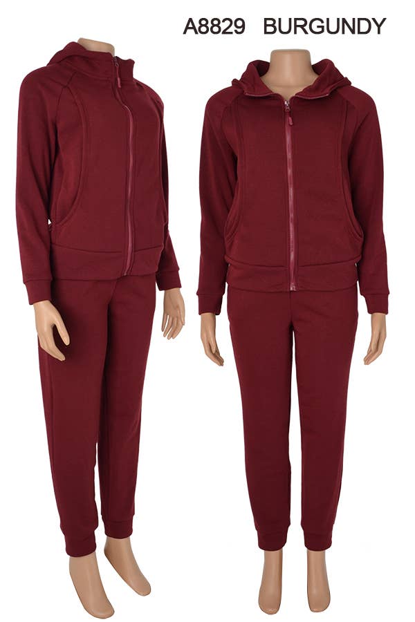 SSImport - Wholesale Lounge Set - Women's - A8829 2PCS/SET HOODIE JACKET AND PANTS MIX SIZES 12SET 1