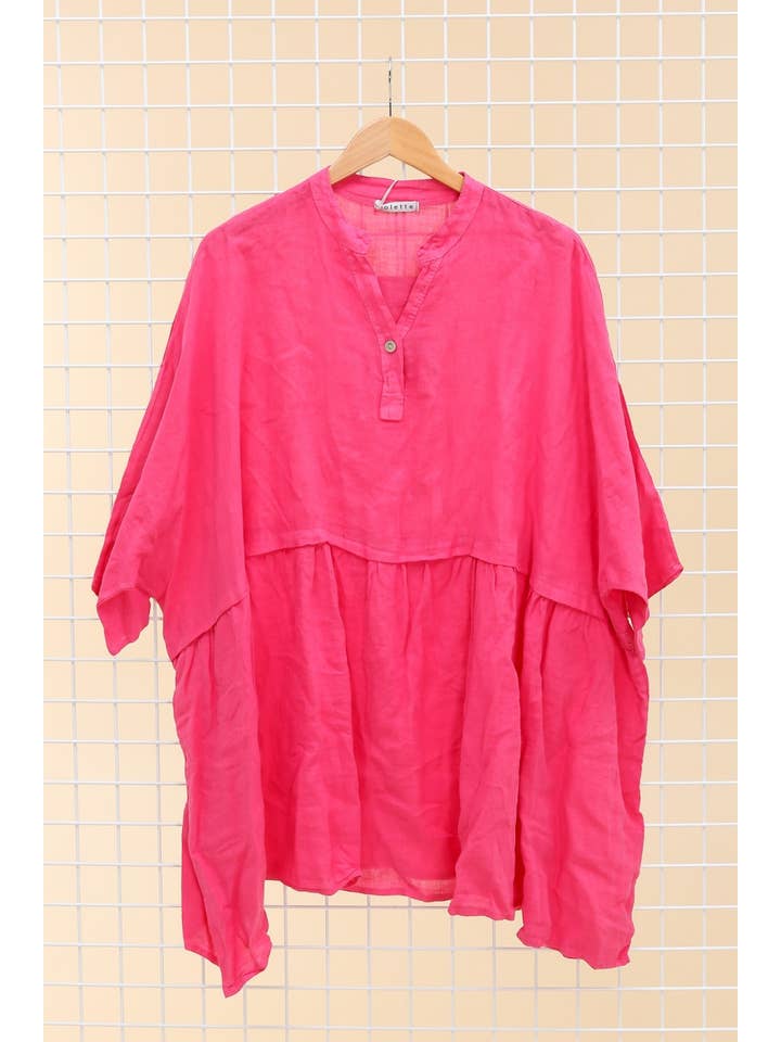 la maison des fibres naturelles - Venta al por mayor Túnica - Mujer - Túnica amplia de lino 68369 flora 100% TÚNICA DE LINO29